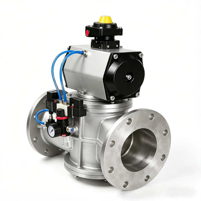 Stainless steel pneumatic conveying diverter valve for food systems